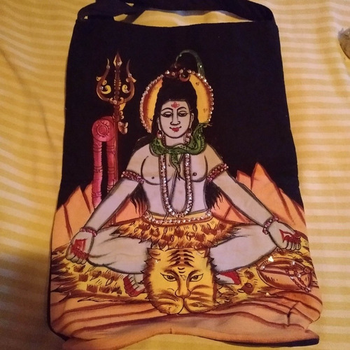 Bolso, Cartera, Shiva, Bhakti, Pintado A Mano, Yoga, India