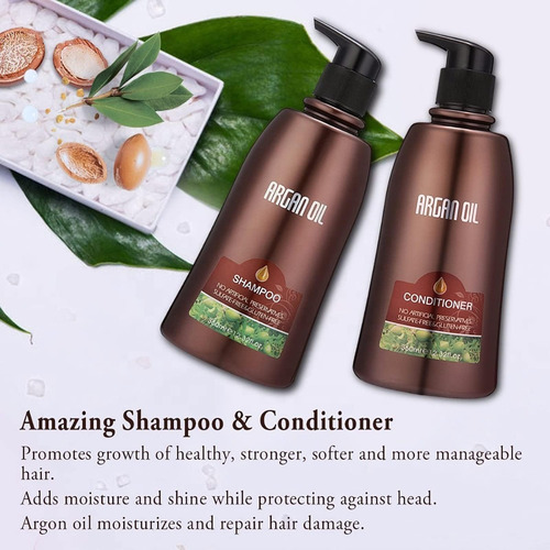 Conjuntos De Shampoo E Condicionador De Óleo De Argan Marroq