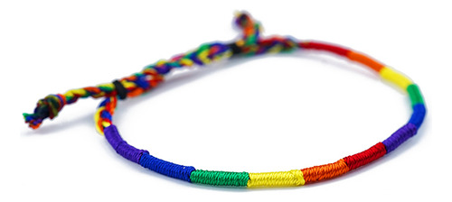 Pulsera Trenzada Arcoíris Original Hecha A Mano De Seis Colo