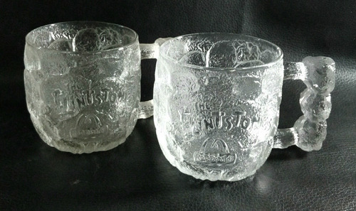 2 Jarras Vidrio Los Picapiedras Mcdonalds,made In U.s. (Usado)