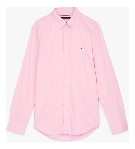 Camisa Th Flex Solid Regular Fit Rosado Tommy Hilfiger