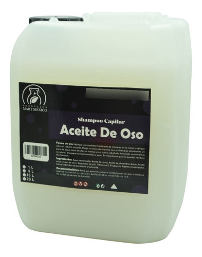 Shampoo De Oso Aceite De Olivo Almendras Ricino (5 Litros)