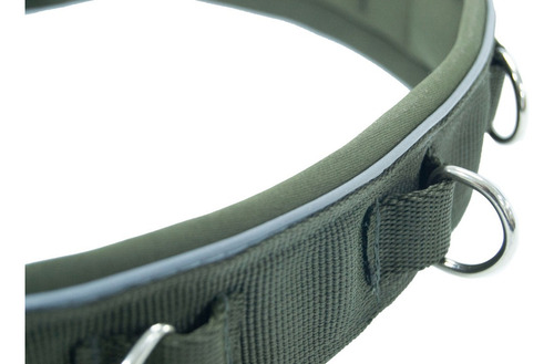 Cinturon Para Pasear Perros Acolchado Regulable Canicross Color Verde Militar