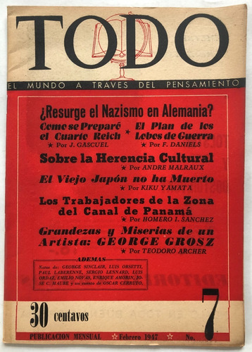 Todo N° 7 El Mundo A Traves Del Pensamiento Febrero 1947