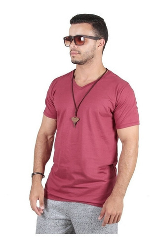 Imagem 2 de 10 de Kit/ Un 2 Camisa Gola V Blusa Masculina Camisetas Basicas