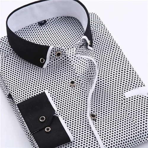 Camisa De Vestir Para Hombre, Talla Grande, Talla Xl, Manga