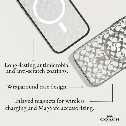 Capa Para iPhone 15 Pro Max Coach Signature Ombre Deep Fores
