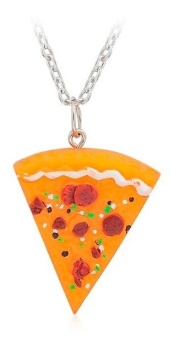 Kit Com 8 Colar De Pizza Cordão Melhores Amigos Best Friends Cor Laranja