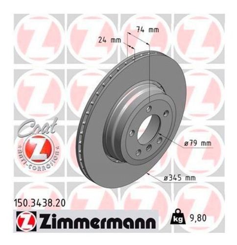 Par Disco De Freio Tras. Bmw 760i 2003-2009 (e65)