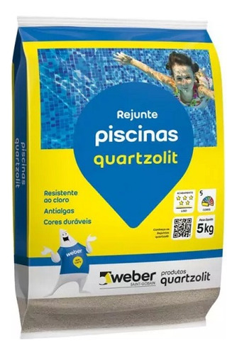 Rejunte Piscinas Quartzolit 5 Kg Cinza Platina