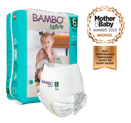 Pañal Ecológico Bambo Nature Pants 6, Xxl, 15+ Kg, Sku 19259