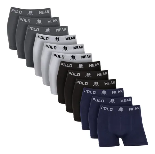 Kit com 12 Cuecas Boxer Polo Wear