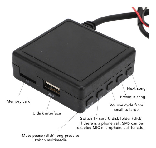 Adaptador Bluetooth Portátil Aux Para Mazda 3 6