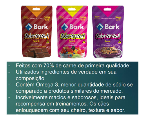Bark Petisco Bifinho Para Cão Mix Fruta E Sobremesa 200gkit6