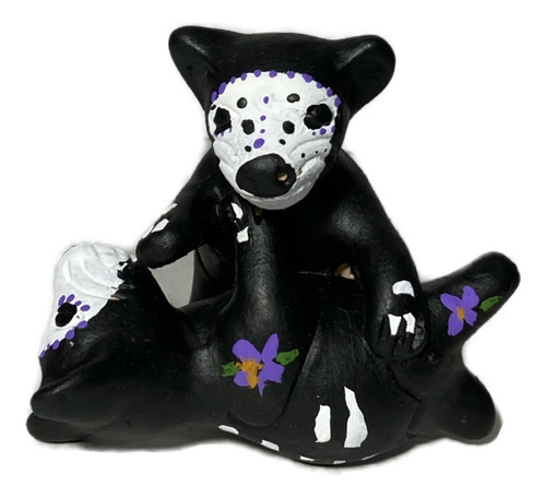 Figura Perro Xoloitzcuintle Calavera Flores Ofrenda