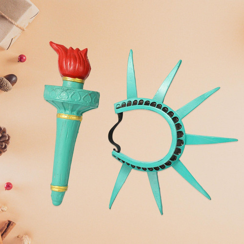 Estatua Torch Y Corona Accesorios De