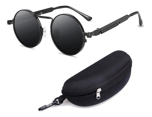 Óculos De Sol Modelo Redondo Chicago Rosa Alok + Case Guarda Armação Preto