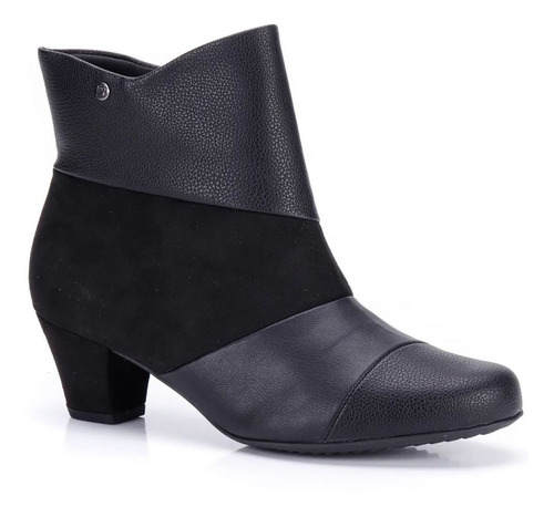 Imagem 1 de 4 de Bota Piccadilly Feminino Salto Baixo Cano Baixo 111090 Preto