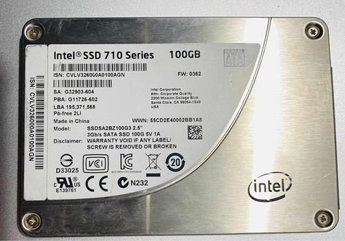 Disco Duro 100gb, Sólido Intel Ssd 710 Series 2.5   3gb/s