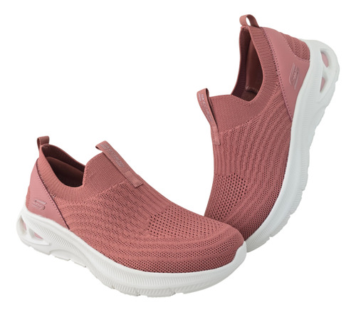 Tenis Mujer Confort Casual Deportivo Descanso Plataforma Memory Foam Bobs Unity Skechers 117440 Rosa