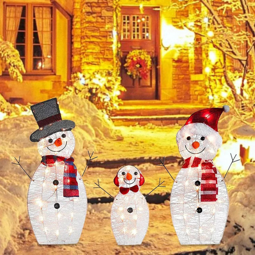 ~ Decoraciones Navideñas Con Muñeco De Nieve Led Que Brilla