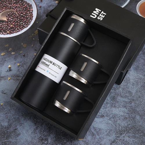 Vv Botella Térmica De 500 Ml Con Kit De 3 Tazas De Café,