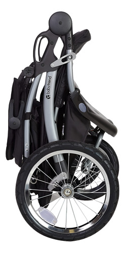 Carreola Doble Gemelos Ruedas Grandes Plegable Gemelar Bebe Negro Plata