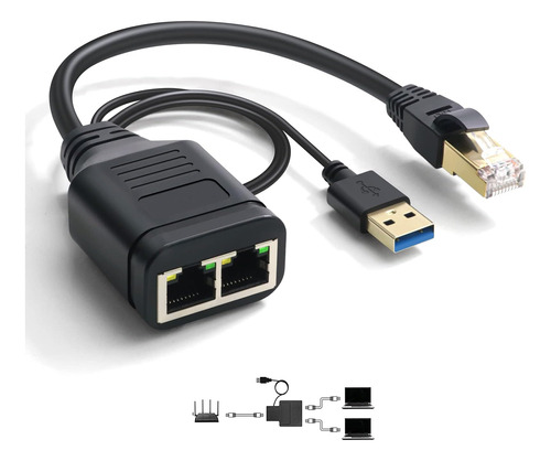 Divisor Ethernet Rj45, Awaduo 1 A 2 Conector Extensor Ethern