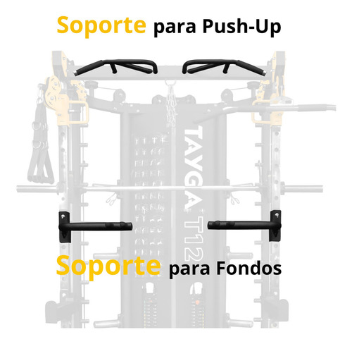 Estación Multifuncional Peso Integrado2x200lb Tayga Amarillo Tapizado Negro