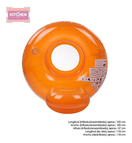 Silla Inflable Redonda Con Portavasos Pileta Piscina Playa