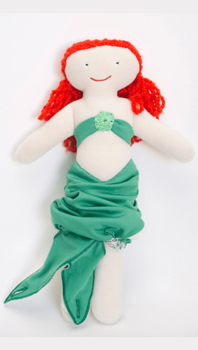 Muñeca Tela Trapo Sirena Nena Muñeco Infantil