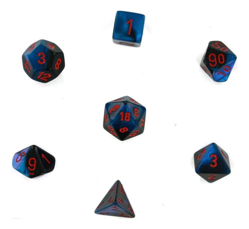 Chessex Chx26458 Dice-gemini Black-starlight/red Set, Rojo/n