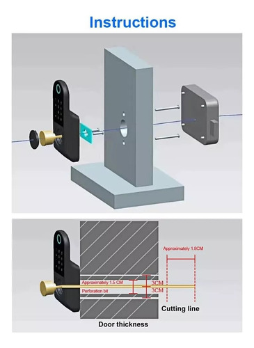 Cerradura Inteligente Ext. Reja 5 Metodos En 1 Wifi Metalpro