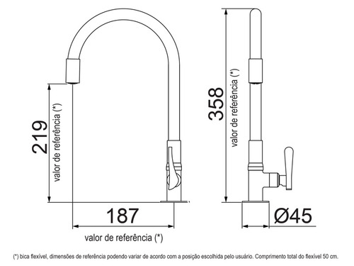 Torneira De Cozinha 1/4 De Volta Lorenzetti Loren Flex 27 11