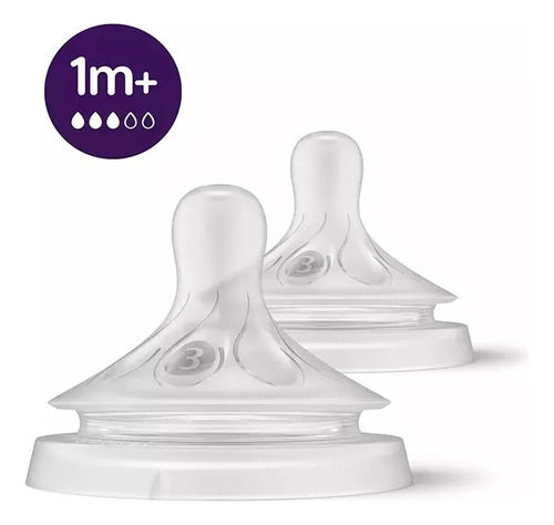 Tetinas Natural Philips Avent Scy963/02 X2 Flujo Medio 1m+