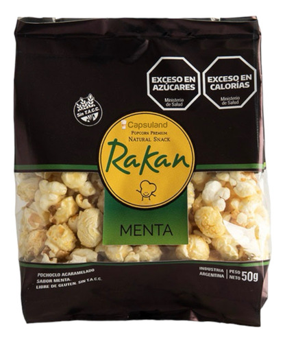 Pochoclos Acaramelados Rakan Menta 50g Popcorn Sin Tacc