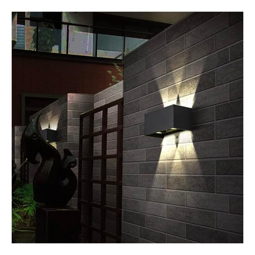 Pack 5 Apliqué Led Exterior Minimalista 2*6w Cálida Negro