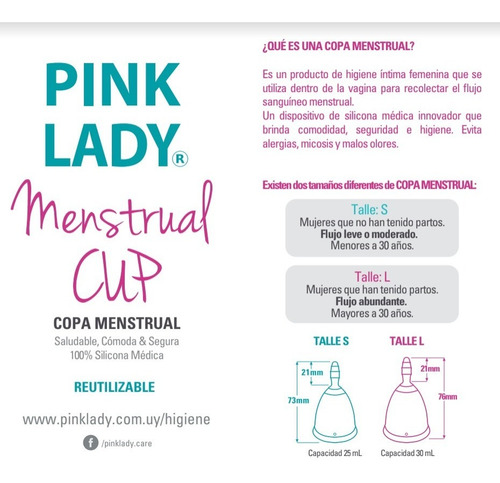 Copa Menstrual Silicona Muy Suave Reutilizable Ecológica
