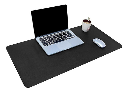 Mouse Pad Desk Pad Couro 68 X 30 Cm Minimalista Mesa Luxo Cor Preto