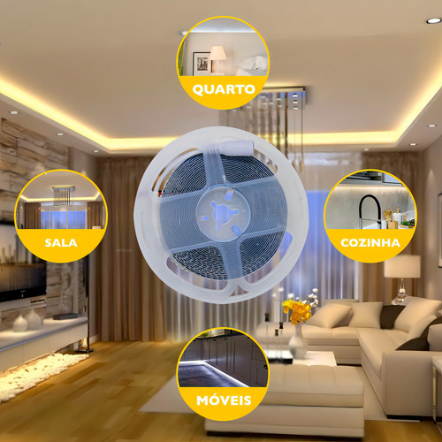 Super Fita Led 2835 Gold Sand Alto Brilho 15w/m 240 Led/m 5m