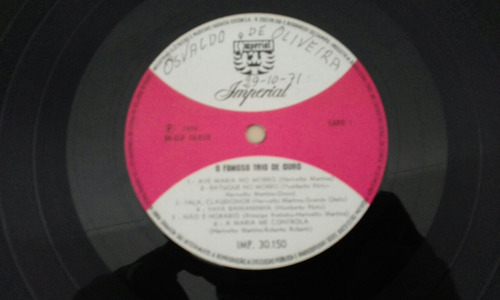 Lp O Famoso Trio De Ouro Dalva De Oliveira .ótimo Estado (Usado)