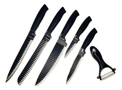 Juego de tijeras peladoras antiadherentes de acero inoxidable de 6 piezas