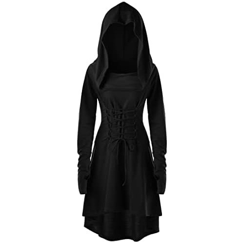 Vestido Sudadera Capucha De Mujer, Vestido De Capa Larg...