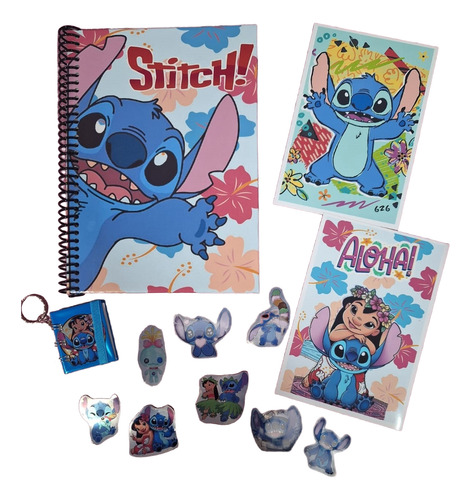 Lilo Y Stich Animado Combo Cuaderno Y Mas. Azul Acero