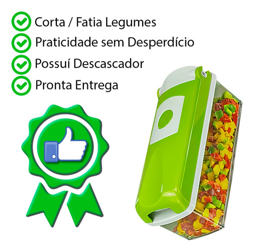 Imagem 3 de 7 de Cortador Fatiador Com Recipiente Picador Legumes Verduras
