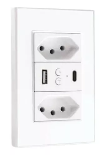 Enchufe inteligente doble Alexa Zigbee con puerto USB tipo C, color blanco