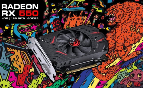 Imagem 3 de 3 de Placa Video Radeon Rx550 4gb Ddr5 Pcyes Nova Lacrada