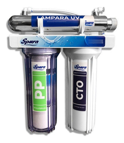 Purificador De Agua Domestico Con Lampara Uv Spura Twin