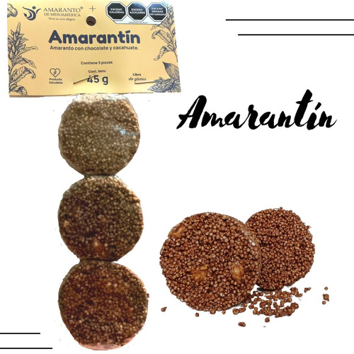 Amaranto Con Chocolate Y Cacahuate 45 Pzas 