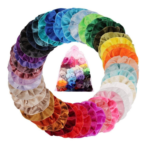 Ligas Cabello Scrunchies Terciopelo Vintage Elásticas 46pz